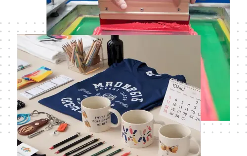 Ilustra&ccedil;&atilde;o sobre o processo de grava&ccedil;&atilde;o silkscreen para personaliza&ccedil;&atilde;o de brindes da LCM Brindes.