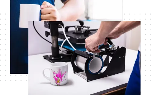 Ilustra&ccedil;&atilde;o sobre o processo de grava&ccedil;&atilde;o transfer para personaliza&ccedil;&atilde;o de brindes da LCM Brindes.