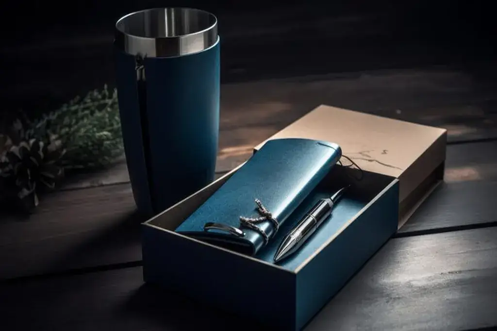 Kit executivo personalizado com mochila premium, garrafa térmica, caderno executivo, caneta, carregador sem fio e acessórios corporativos para clientes e parceiros.